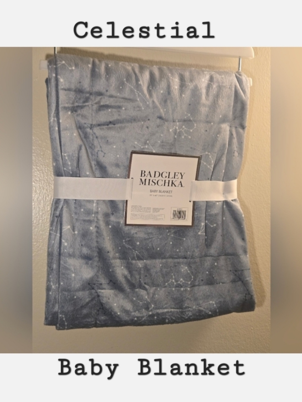 Badgley Mischka Baby Blanket - Blue Constellation